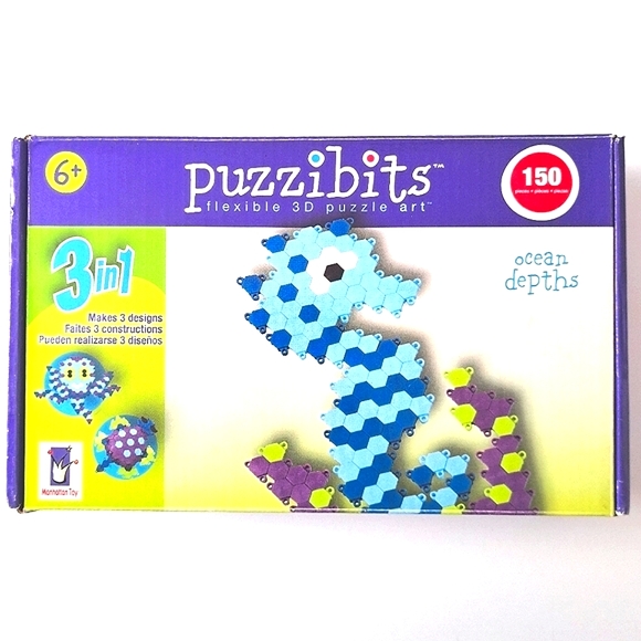 Ages 6 & Up Flexible 3D Puzzle Art Set Ocean Animals Seahorse Turtle Octopus - Picture 1 of 3